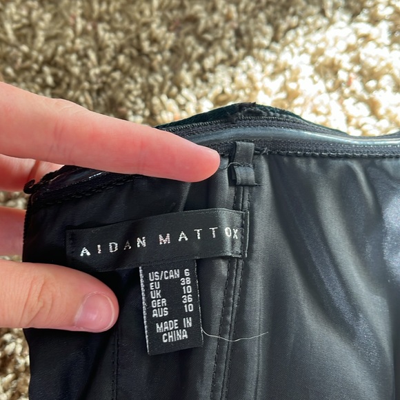 Aidan Mattox Velvet Green Gown - Picture 2 of 2